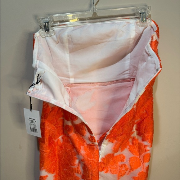 Showpo Brailey Midi Orange White Dress NWT Sz 2 - Picture 7 of 9